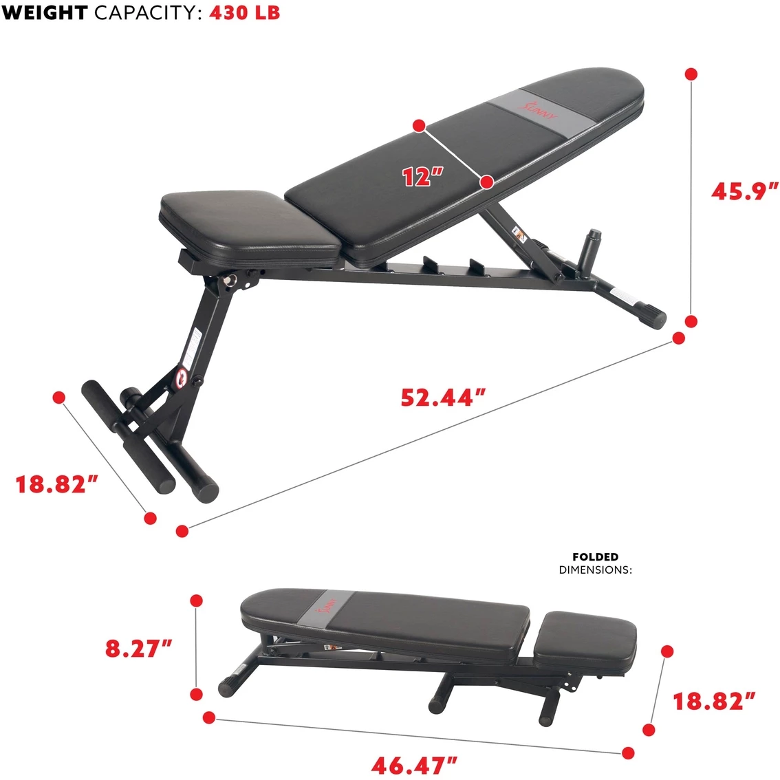 Flash Sale 🎁 Sunny Health And Fitness Sunny Health & Fitness Adjustable Utility Weight Bench With 430 Lb. Max Weight 🔔 5 Flash Sale 🎁 Sunny Health And Fitness Sunny Health & Fitness Adjustable Utility Weight Bench With 430 Lb. Max Weight 🔔 - Image 3