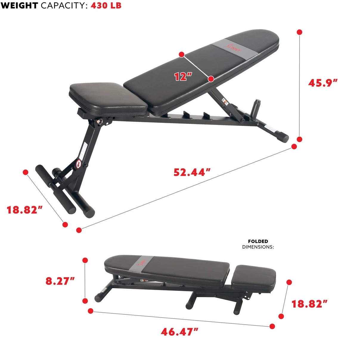 Flash Sale 🎁 Sunny Health And Fitness Sunny Health & Fitness Adjustable Utility Weight Bench With 430 Lb. Max Weight 🔔 8 Flash Sale 🎁 Sunny Health And Fitness Sunny Health & Fitness Adjustable Utility Weight Bench With 430 Lb. Max Weight 🔔 - Image 6