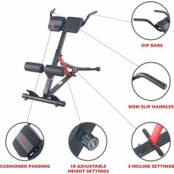 Flash Sale 🔔 Sunny Health And Fitness Sunny Health & Fitness Hyperextension Roman Chair With Dip Station 🌟 -sports outdoors shop unnamed file 1138