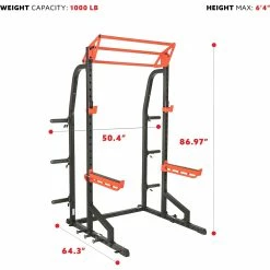 Coupon 🌟 Sunny Health And Fitness Sunny Health & Fitness Power Zone Half Rack Heavy Duty Performance Power Cage 🎉 -sports outdoors shop unnamed file 1167