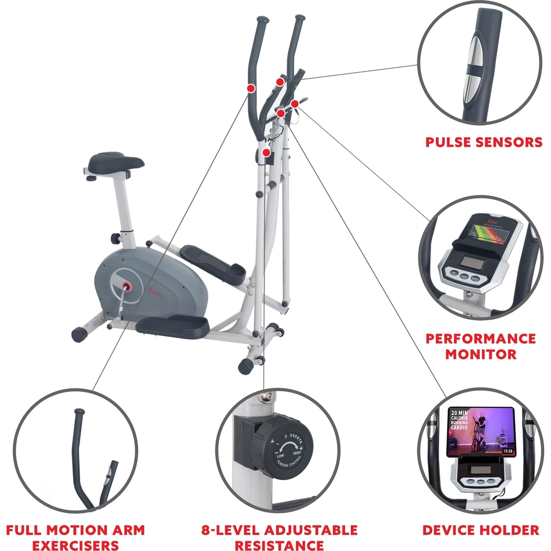 Budget 💯 Sunny Health And Fitness Sunny Health & Fitness 2 In 1 Magnetic Elliptical Upright Bike 💯 5 Budget 💯 Sunny Health And Fitness Sunny Health & Fitness 2 In 1 Magnetic Elliptical Upright Bike 💯 - Image 3
