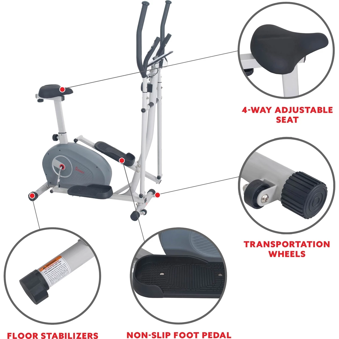 Budget 💯 Sunny Health And Fitness Sunny Health & Fitness 2 In 1 Magnetic Elliptical Upright Bike 💯 6 Budget 💯 Sunny Health And Fitness Sunny Health & Fitness 2 In 1 Magnetic Elliptical Upright Bike 💯 - Image 4