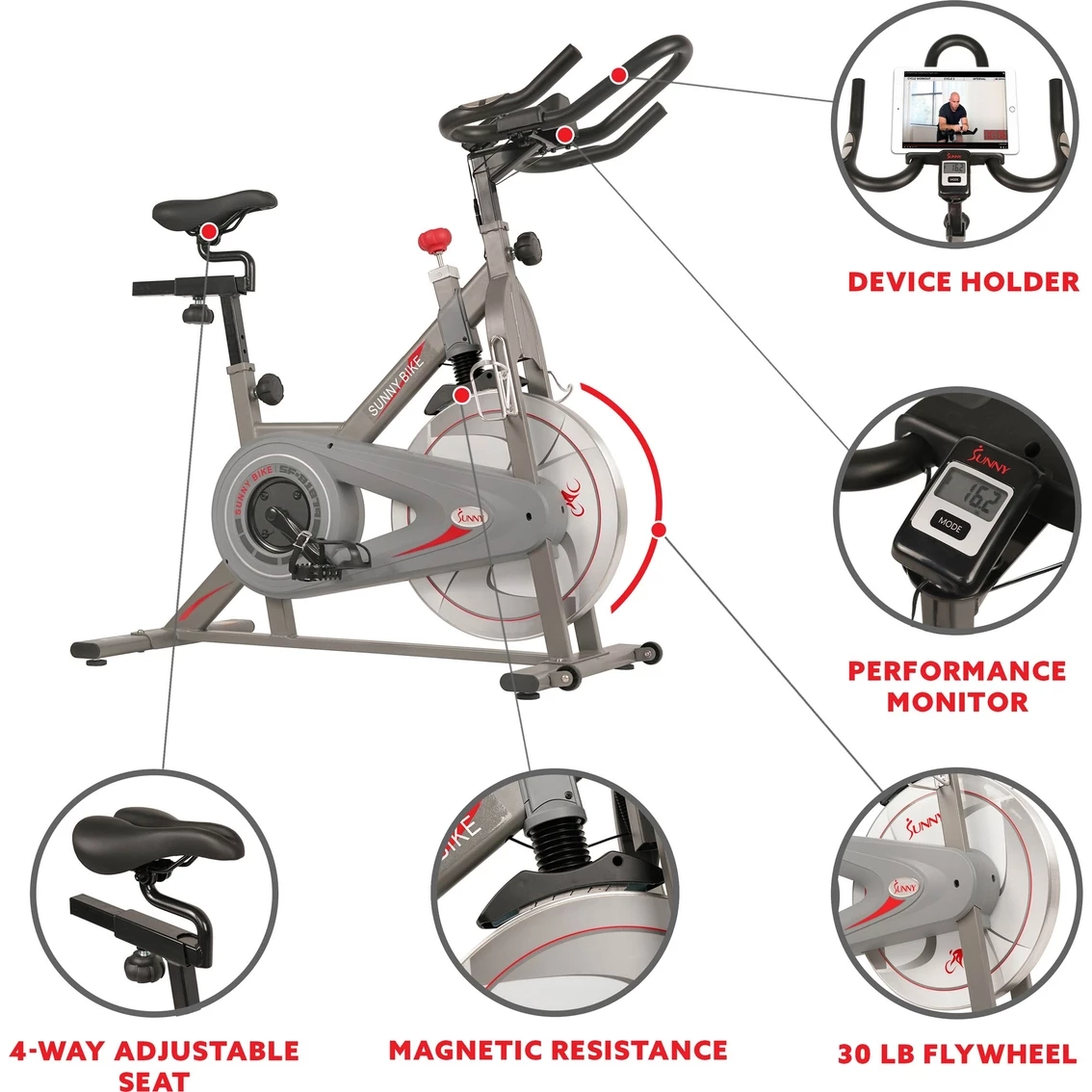Flash Sale ✔️ Sunny Health And Fitness Sunny Health & Fitness Synergy Magnetic Indoor Cycling Bike ⭐ 5 Flash Sale ✔️ Sunny Health And Fitness Sunny Health & Fitness Synergy Magnetic Indoor Cycling Bike ⭐ - Image 3