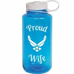 Promo 👍 Other Brands US Air Force Proud Wife Logo 32 Oz. Water Bottle, Blue ⌛